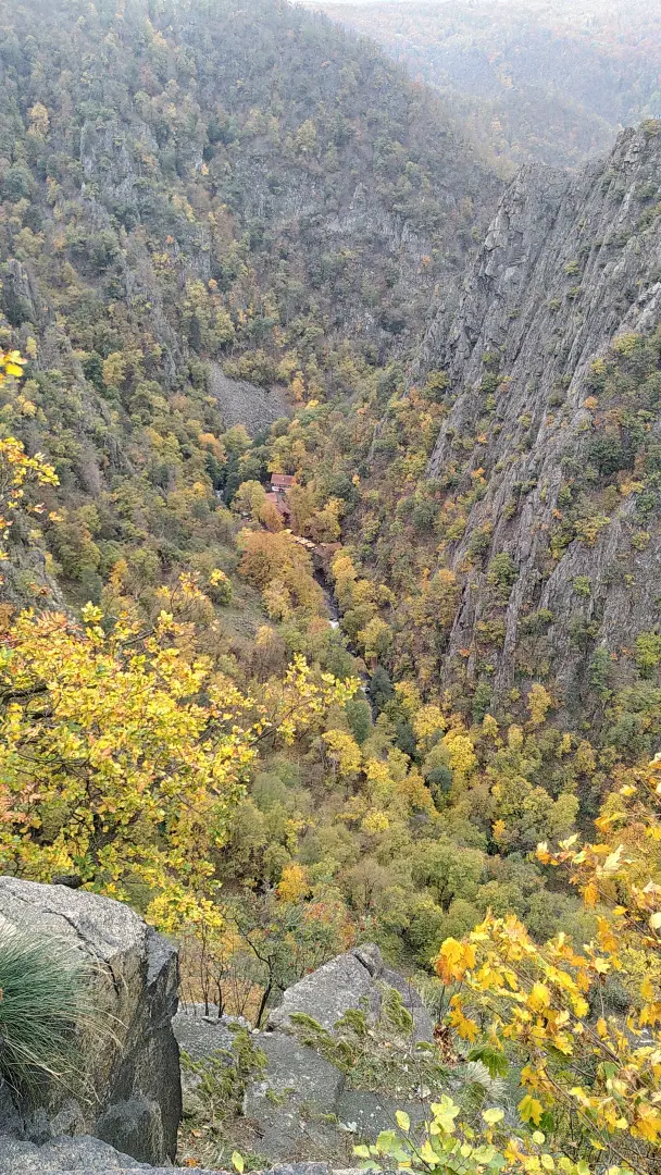 View from above of the entrance to the closed section of the Bodetal
