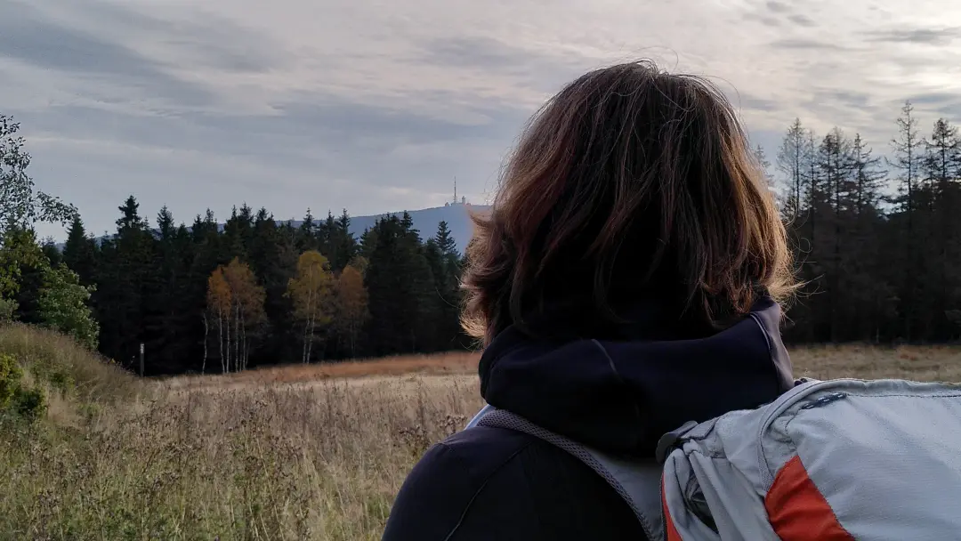 View over Manu's shoulder with the Brocken in the background