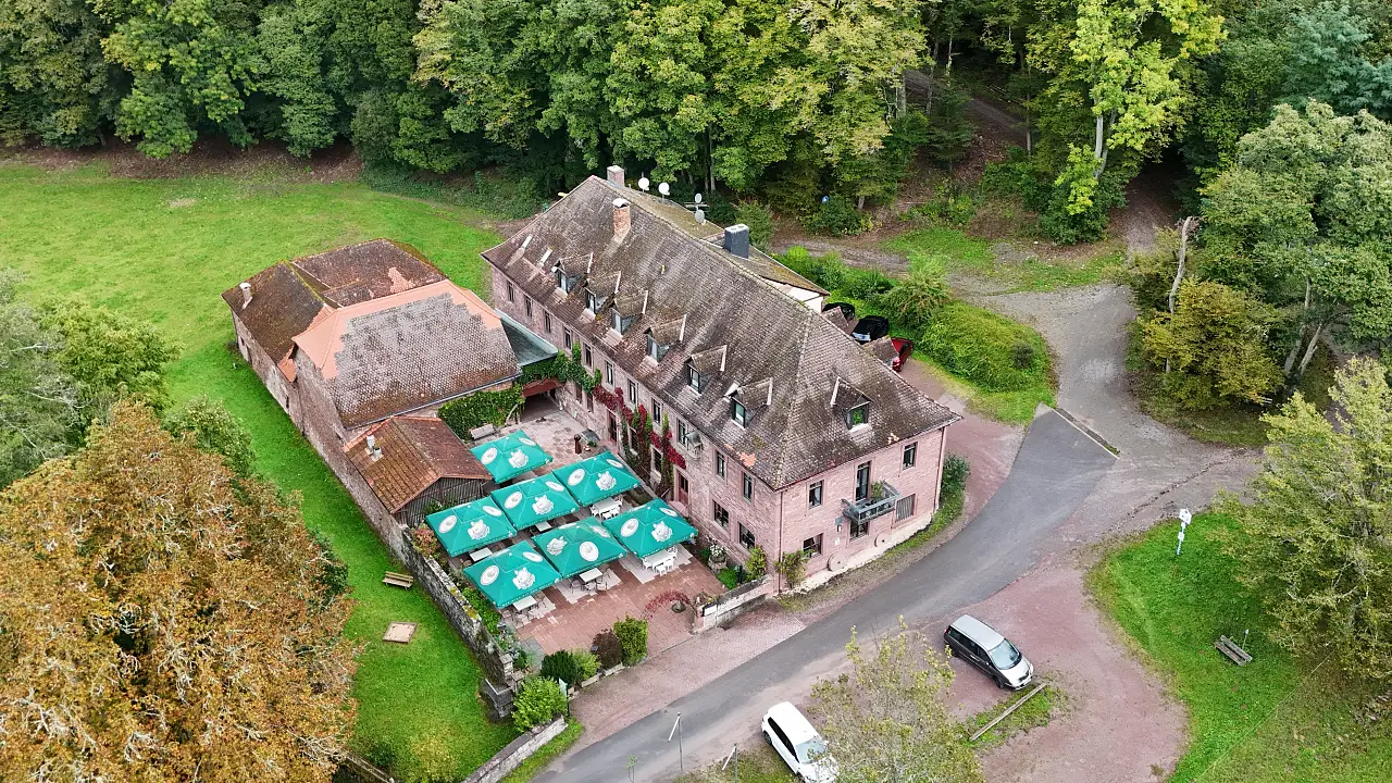 The Buchenmühle inn from above